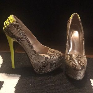 Snake skin pumps